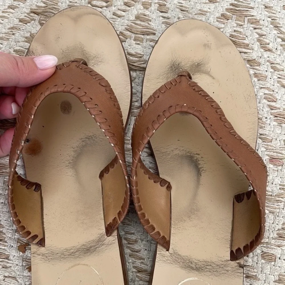 Jack Rogers, flip-flop sandals, size 10 brown